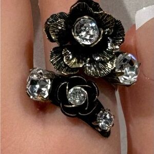 Dark Romance Floral Wrap Goth Ring